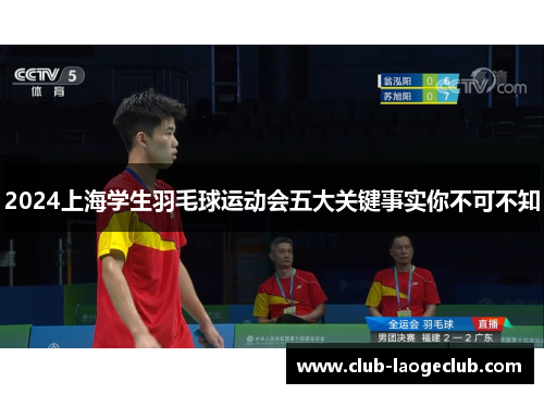 2024上海学生羽毛球运动会五大关键事实你不可不知