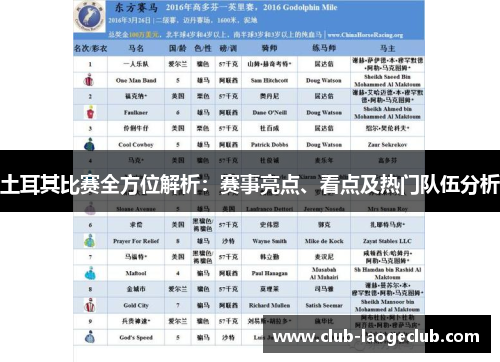 土耳其比赛全方位解析:赛事亮点、看点及热门队伍分析 土耳其比赛全方位解析:赛事亮点、看点及热门队伍分析